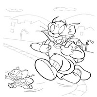Раскраски с героями из мультфильма Том и Джерри (Tom and Jerry) - с рюкзачками