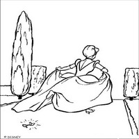Раскраски с героями из мультфильма Золушка (Cinderella) - Золушка убегает