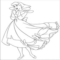 Раскраски с героями из мультфильма Золушка (Cinderella) - Золушка с новым платьем
