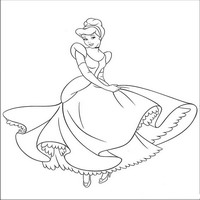 Раскраски с героями из мультфильма Золушка (Cinderella) - Золушка танцует