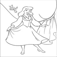 Раскраски с героями из мультфильма Золушка (Cinderella) - Золушка в замке