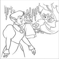 Раскраски с героями из мультфильма Золушка (Cinderella) - Анастасия принесла волшебную палочку
