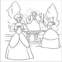 Раскраски с героями из мультфильма Золушка (Cinderella) - крёятная превратилась в камень