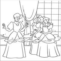 Раскраски с героями из мультфильма Золушка (Cinderella) - перенос во времени