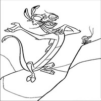 Раскраски с героями из мультфильма Мулан (Mulan) - Мушу хвалится перед кузнечиком