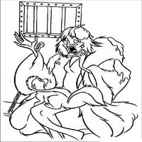 Раскраски с героями из мультфильма 101 долматиец (101 Dalmatians) - Кроэлла и скунс