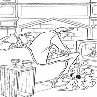 Раскраски с героями из мультфильма 101 долматиец (101 Dalmatians) - бандиты