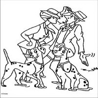 Раскраски с героями из мультфильма 101 долматиец (101 Dalmatians) - знакомство