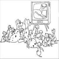 Раскраски с героями из мультфильма 101 долматиец (101 Dalmatians) - фильм