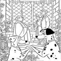 Раскраски с героями из мультфильма 101 долматиец (101 Dalmatians) - свадьба
