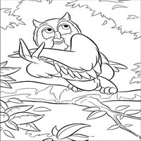 Раскраски с героями из мультфильма Бемби (Bambi) - сова