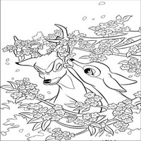 Раскраски с героями из мультфильма Бемби (Bambi) - поцелуйчик