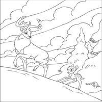 Раскраски с героями из мультфильма Бемби 2 (Bambi 2) - иди за мной