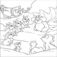Раскраски с героями из мультфильма Бемби 2 (Bambi 2) - совет зверей