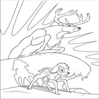Раскраски с героями из мультфильма Бемби 2 (Bambi 2) - побег