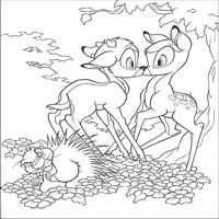 Раскраски с героями из мультфильма Бемби 2 (Bambi 2) - нос к носу