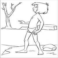 Раскраски с героями из мультфильма Книга джунглей (The Jungle Book) - Маугли обрадован