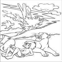 Раскраски с героями из мультфильма Книга джунглей (The Jungle Book) - пожар