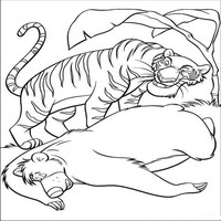 Раскраски с героями из мультфильма Книга джунглей (The Jungle Book) - Балу проиграл