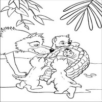 Раскраски с героями из мультфильма Книга джунглей (The Jungle Book) - малыш у вола