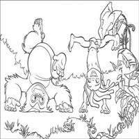 Раскраски с героями из мультфильма Книга джунглей (The Jungle Book) - Nfhpfy с подружкой обезьянкой