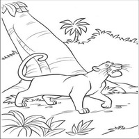 Раскраски с героями из мультфильма Книга джунглей 2 (The Jungle Book 2) - Багира ищет Маугли