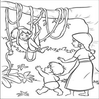 Раскраски с героями из мультфильма Книга джунглей 2 (The Jungle Book 2) - нашли Маугли