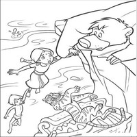 Раскраски с героями из мультфильма Книга джунглей 2 (The Jungle Book 2) - на краю