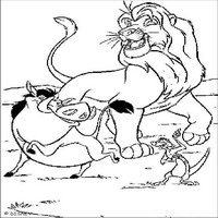 Раскраски с героями из мультфильма Король лев (The Lion King) - песни в друзьями