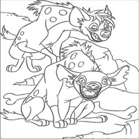 Раскраски с героями из мультфильма Король лев (The Lion King) - гиены