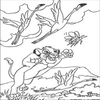 Раскраски с героями из мультфильма Король лев (The Lion King) - охота