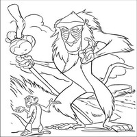 Раскраски с героями из мультфильма Король лев (The Lion King) - Раффики и Тимон