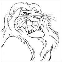 Раскраски с героями из мультфильма Король лев (The Lion King) - рык льва