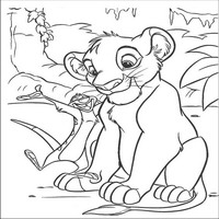 Раскраски с героями из мультфильма Король лев (The Lion King) - свой лев