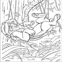 Раскраски с героями из мультфильма Король лев (The Lion King) - лианы