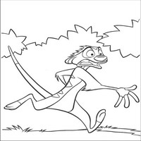 Раскраски с героями из мультфильма Король лев (The Lion King) - Тимон убегает