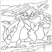 Раскраски с героями из мультфильма Король лев (The Lion King) - свидание