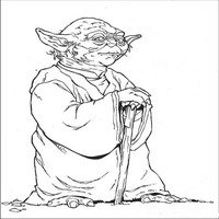 Раскраски с героями из саги Звездные войны (Star Wars) - мастер Йода