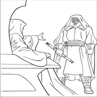 Раскраски с героями из саги Звездные войны (Star Wars) - предвадитель ситхов и ученик