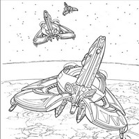 Раскраски с героями из саги Звездные войны (Star Wars) - космолёты