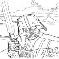 Раскраски с героями из саги Звездные войны (Star Wars) - Дарт ищет врагов