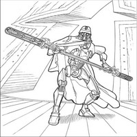 Раскраски с героями из саги Звездные войны (Star Wars) - дроид с оружием