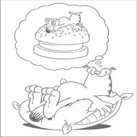 Раскраски с героями по мотивам фильма Гарфилд (Garfield) - мечты