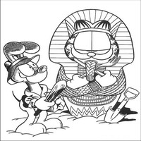 Раскраски с героями по мотивам фильма Гарфилд (Garfield) - Гарфилд фараон