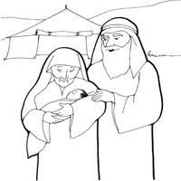 Раскраски для малышей - мария и иосиф