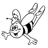 Раскраски с героями по мотивам приключений Пчелки Майи (Die Biene Maja und ihre Abenteuer) - стремительный полет