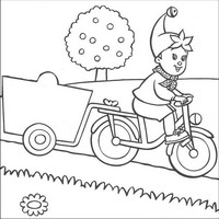 Раскраски с героями по мотивам историй про Нодди (Noddy) - велотележка