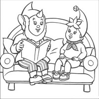 Раскраски с героями по мотивам историй про Нодди (Noddy) - чтение на диване