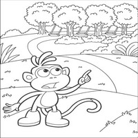 Раскраски с героями по мотивам историй про Даша-следопыт (Dora the Explorer) - тропинка