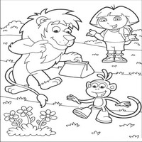 Раскраски с героями по мотивам историй про Даша-следопыт (Dora the Explorer) - цветы